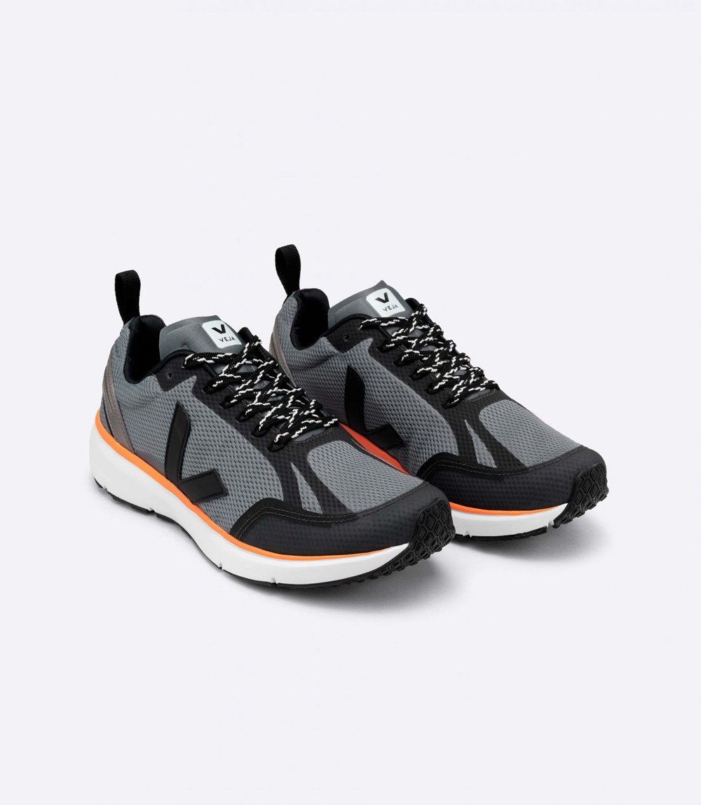 Veja Sneakers Mens - Condor 2 Alveomesh - Black/Grey/Orange - 4356UEWQZ